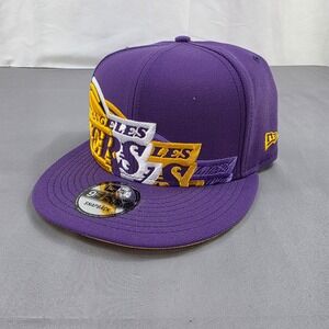 New Era Los Angeles Lakers Snapback Hat NBA Basketball Purple 9Fifty Team Shadow